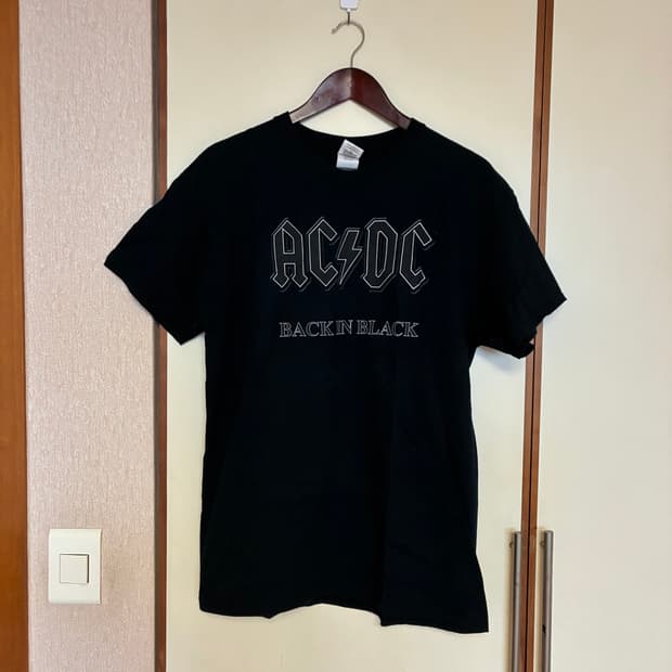 acdc back in black 복각 길단 티셔츠