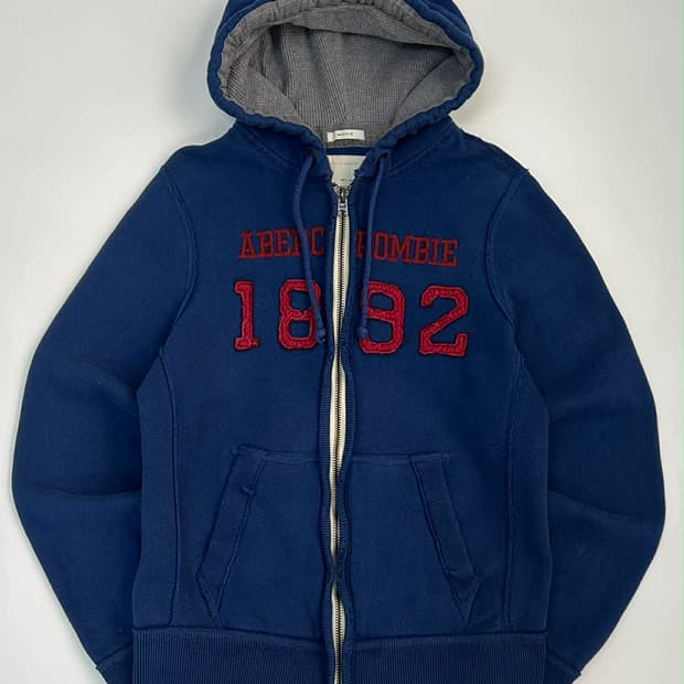 [L] 아베크롬비 y2k 올드스쿨 1892 버건디 블루 후드집업