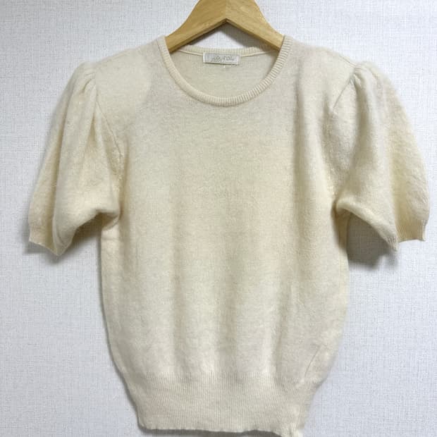 퍼프소매 반팔 니트(울90)