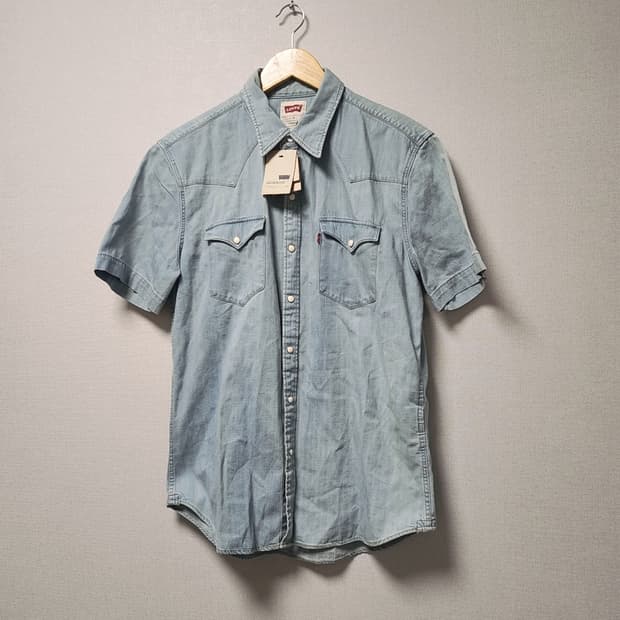 [L] 리바이스 웨스턴 반팔 데님 셔츠 텍있음