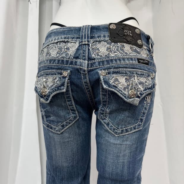 miss me vintage denim lace pants