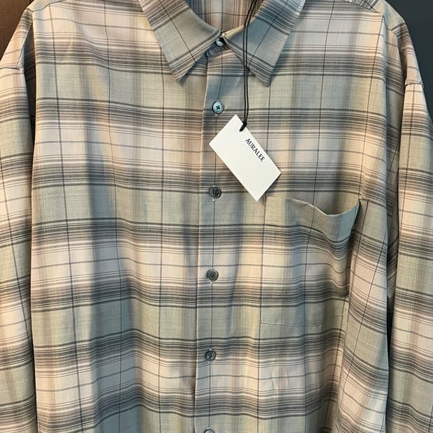 오라리 슈퍼라이트 울 체크셔츠 4사이즈