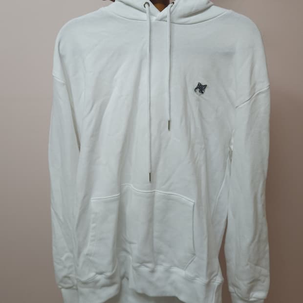 메종키츠네 화이트 후드티 M