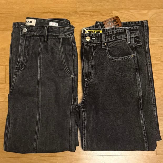 흑청 데님 팬츠 2개(버터굿즈 플랙) 일괄