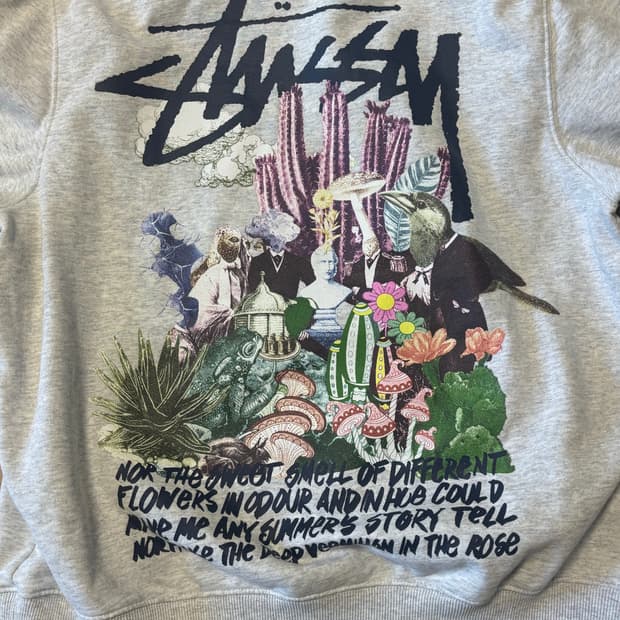 스투시 싸이키델릭 후드티 애쉬 헤더 M사이즈