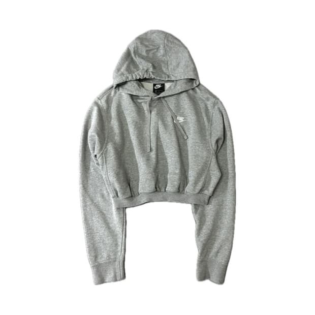 나이키 크롭 후드티 (그레이) 