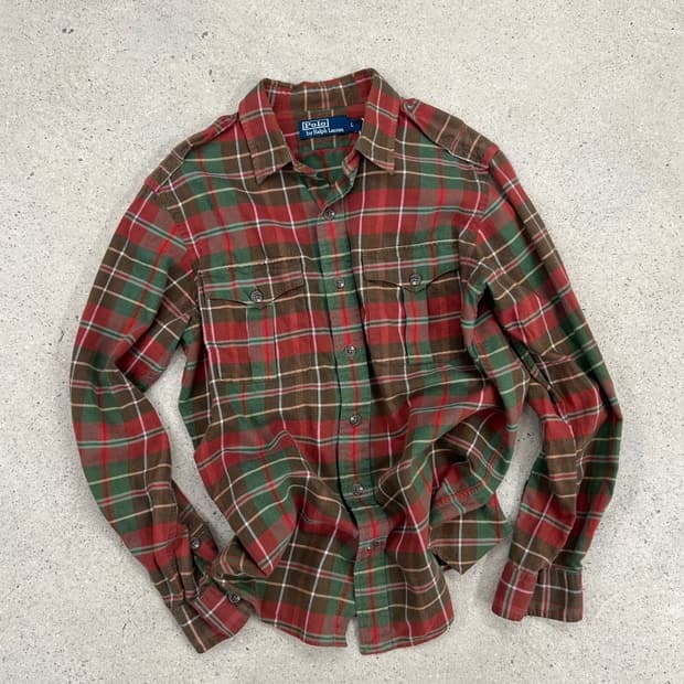 폴로 랄프로렌 밀리터리 체크 셔츠 