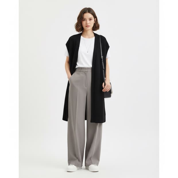 Lauren Ralph Lauren 롱 니트 베스트 블랙 (데일리)