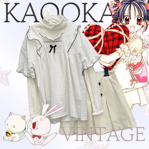 🌙히메갸루 달천깔 코디세트🌙 블라우스 미니스커트 레이어드 러블리