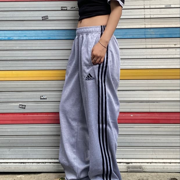 90s 아디다스 와이드 올드스쿨 힙합 추리닝 바지 트레이닝 팬츠 L