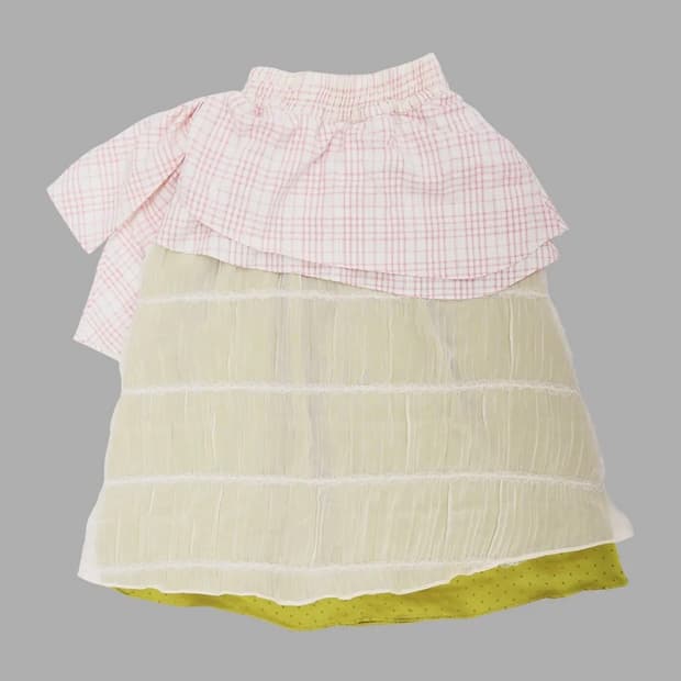 더뮤지엄비지터 치마 CHIFFON DOT LAYERED SKIRT