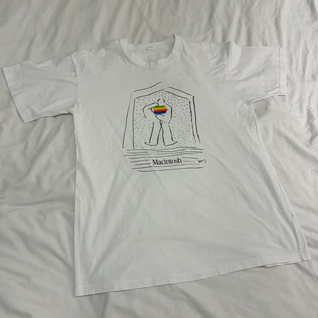 [L] 빈티지 8-90s Apple 애플 맥킨토시 프로모 티셔츠
