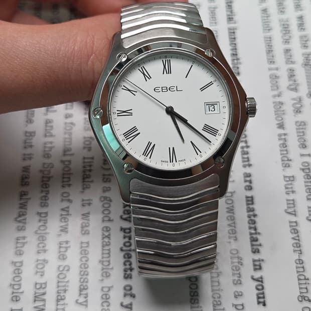 명품 에벨(EBEL) 클래식 웨이브 화이트로만 쿼츠 브레이슬릿 ver. 