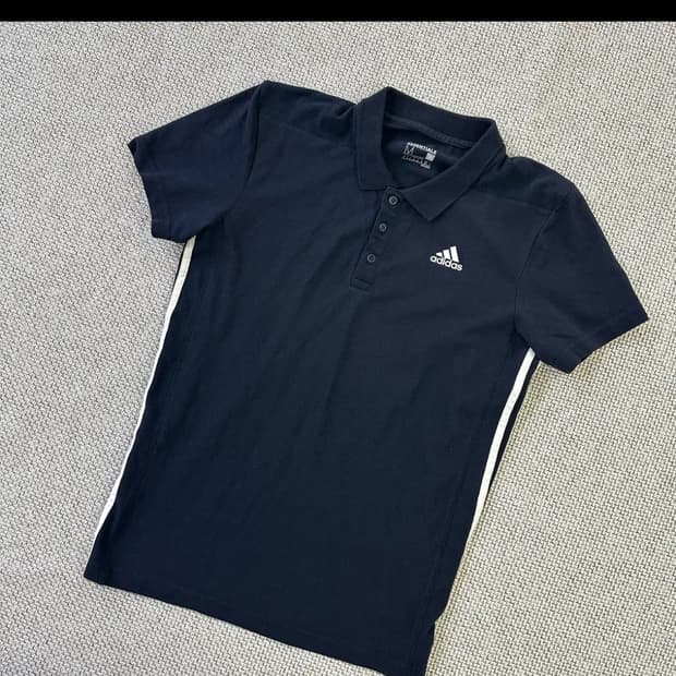 아디다스 검정 삼선 폴로티 M