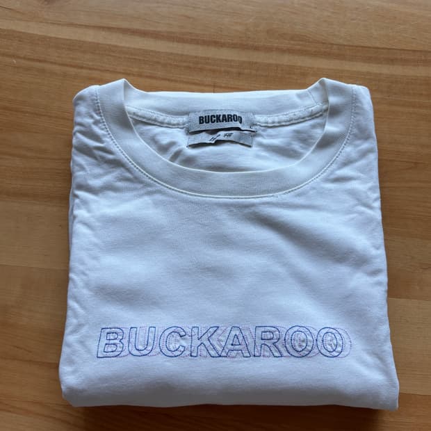 BUCKAROO 자수 로고 루즈핏 반팔티 화이트 L