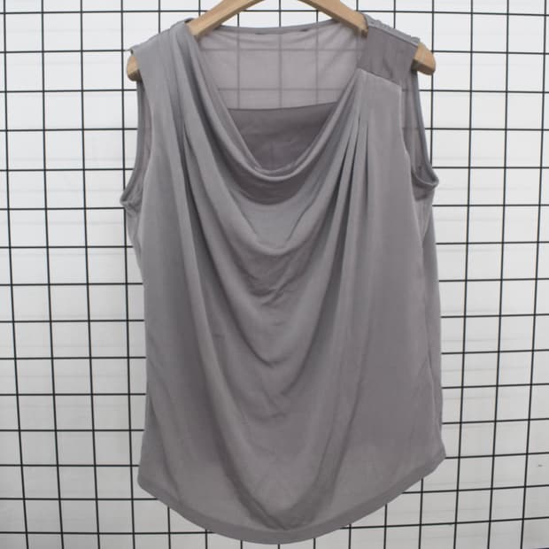 Gray Draped Sleeveless Top