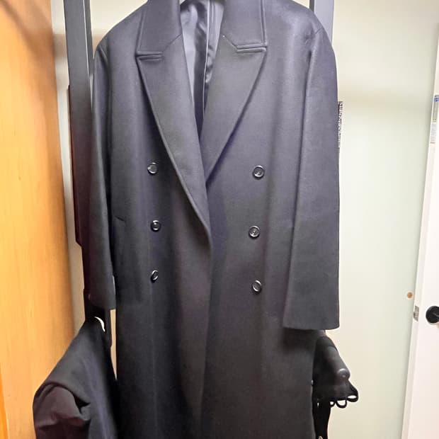 쿠어 오버핏 더블 롱코트 M