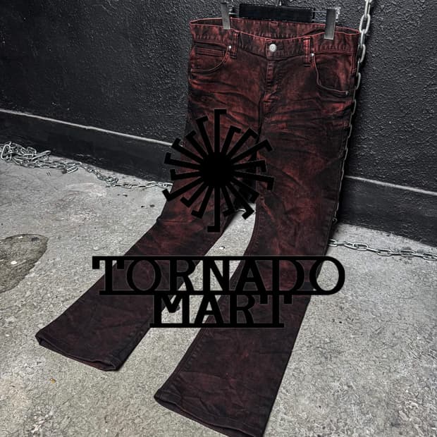 TORNADO MART – Red-Dyed Slim Denim Pants