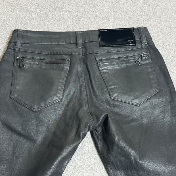 국내유일 PRADA 프라다 블랙진 코팅진 데님 팬츠 25-26 릭오웬 