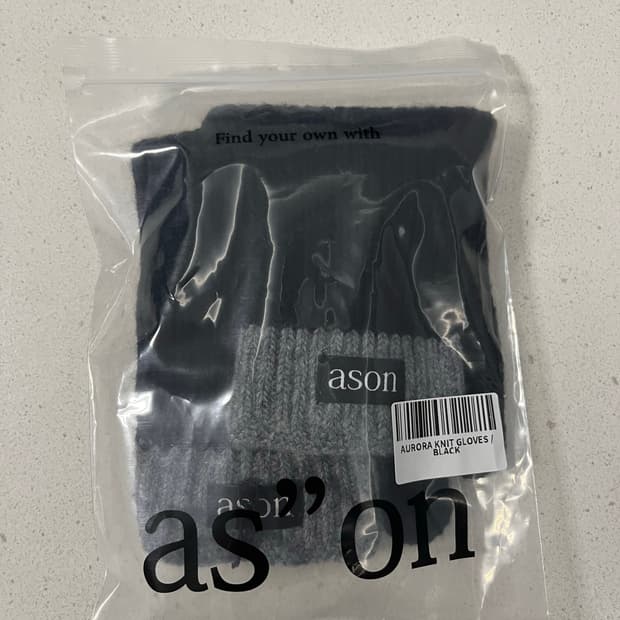 ason 애즈온 오로라 니트 장갑 블랙/그레이