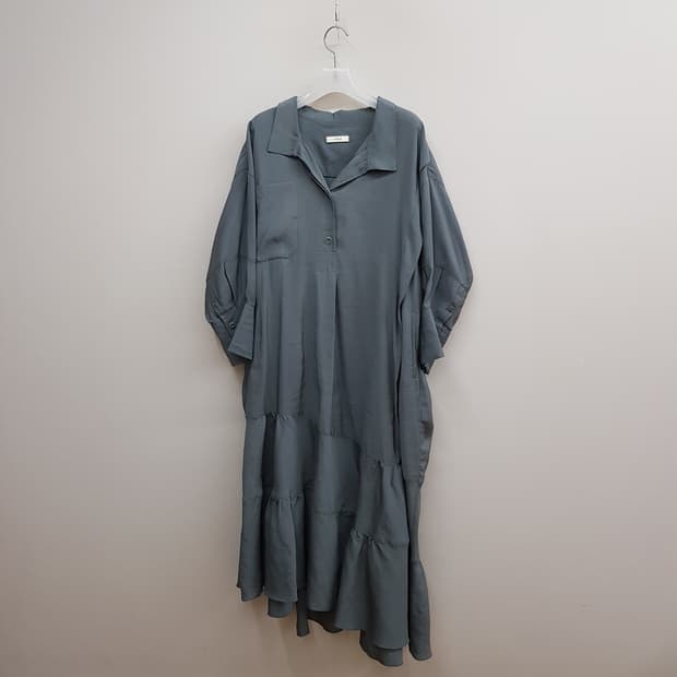 한섬 시스템 오픈카라 셔츠형 원피스 88-98-165사이즈