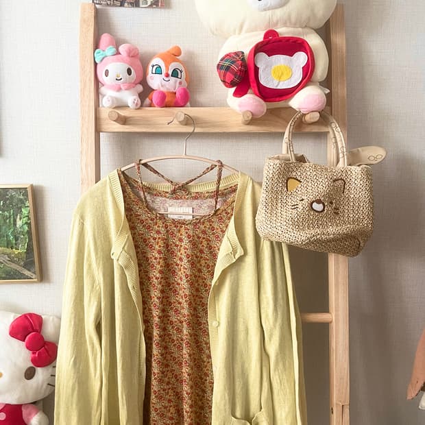 모리걸 빈티지 잔꽃 가디건 set 💛🧡🌸