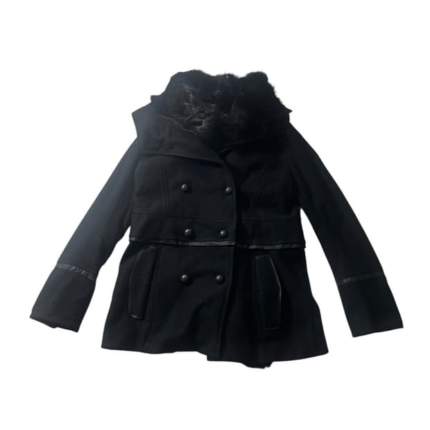 타임 블랙 퍼카라 더블코트 82-94-160