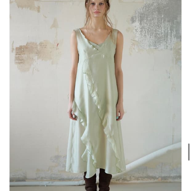 론크 / 러플 레이어드 원피스 민트 새상품