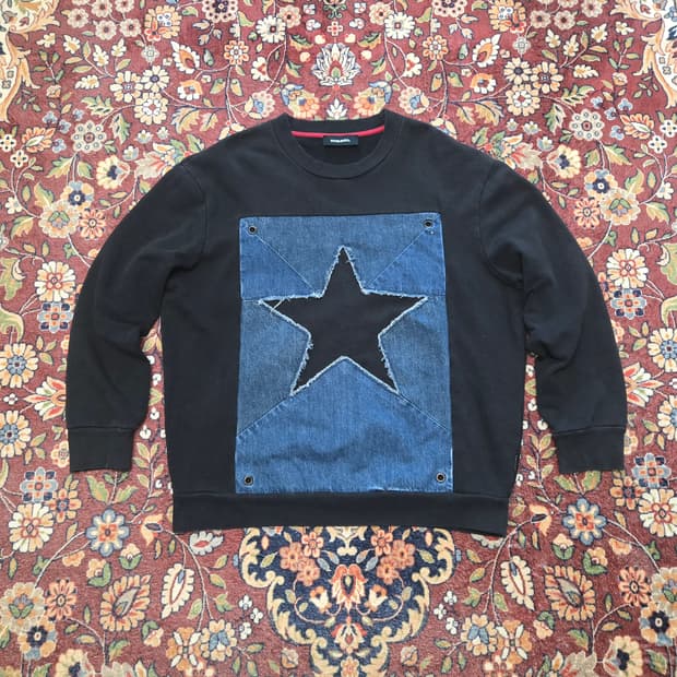 디젤 DIESEL 데님 스타 스웨트 셔츠 (맨투맨) L