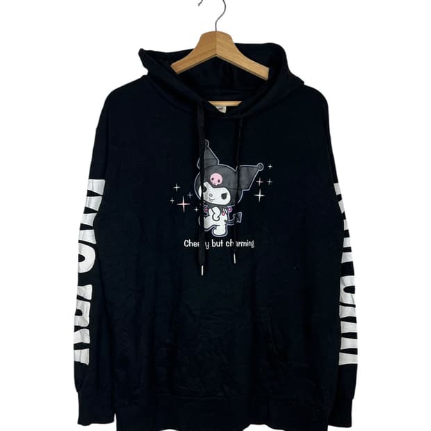 JPN 산리오 쿠로미 프린팅 후드티 5L