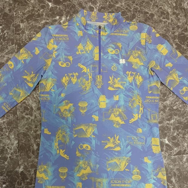 코오롱스포츠 패턴 하프집업 XS(새상품)