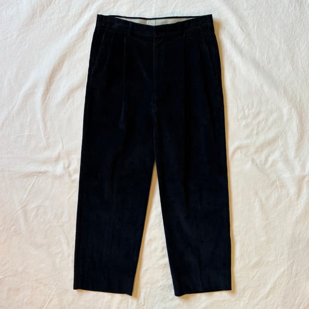 (33) 70s USA CB 블랙 투턱 코듀로이 팬츠