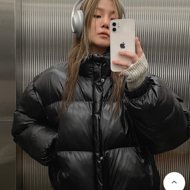 BLACKUP 블랙업 네프 샤이닝 크롭패딩 블랙