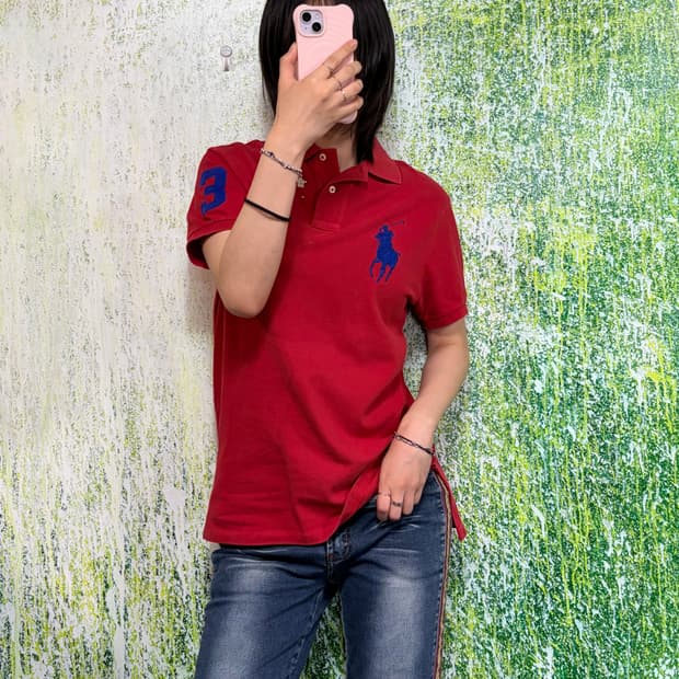 폴로 빅포니 치프키프 레드 반팔 카라 티셔츠 S