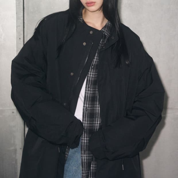 레더리 M-65 피쉬테일 오버핏 롱파카 small [BLACK]