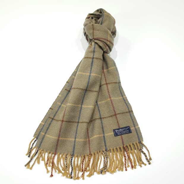 MX416 버버리 영국판 캐시미어 빈티지 베이지 머플러 목도리