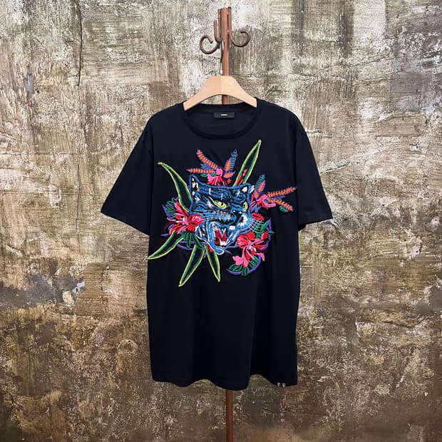 디젤 타이거 자수 반팔 티셔츠