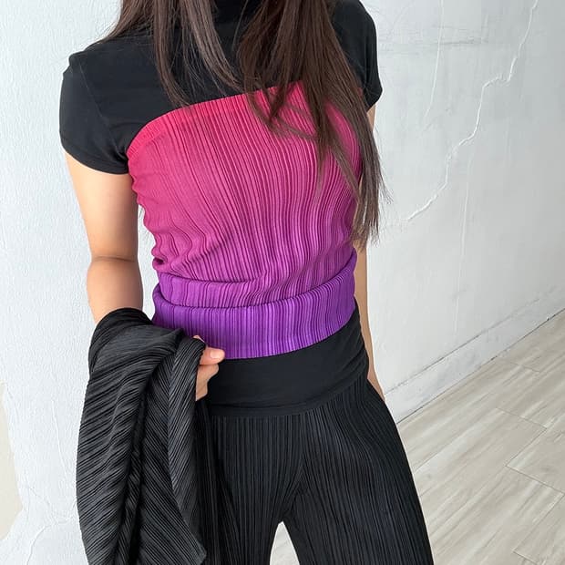 Issey Miyake Pleats Please Pleated top
