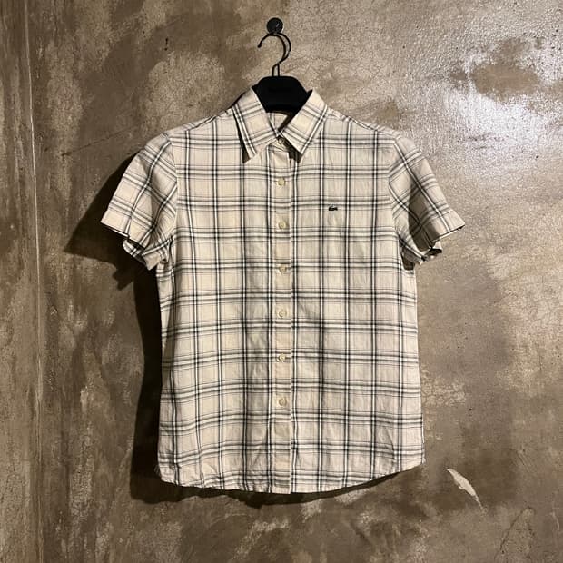 라코스테 반팔 체크셔츠