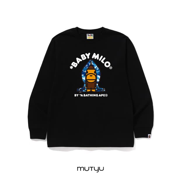 ABC 카모 마일로 후드 롱슬리브 티셔츠 블랙 블루