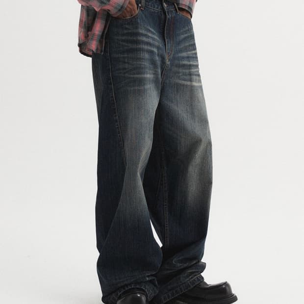 DNSR 와이드 커브드 데님 L