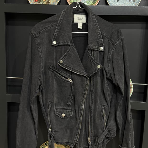 Forever21 흑청 라이더자켓
