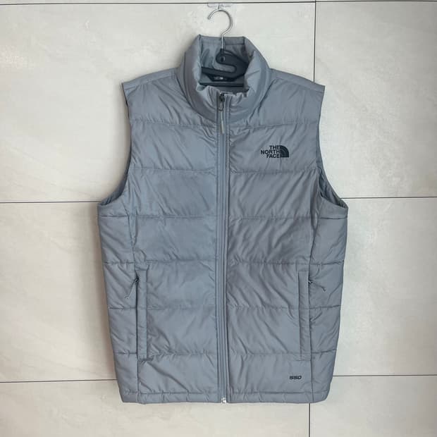 민트급 노스페이스 550 구스다운 패딩 조끼 그레이 [S]