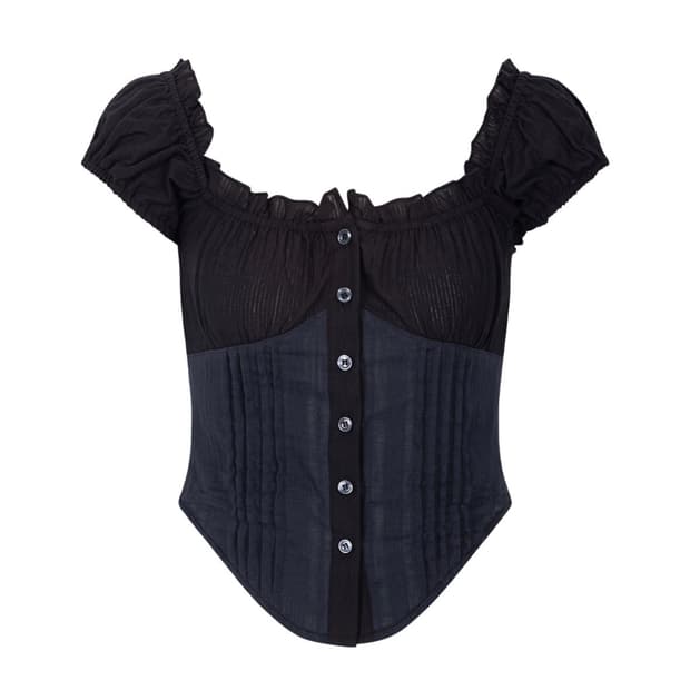 플리즈노팔로우 신디 탑 블랙/쿨차콜 S 사이즈