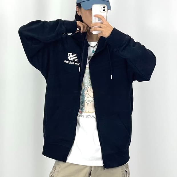 [2XL]뉴발란스 블랙 후드 집업 