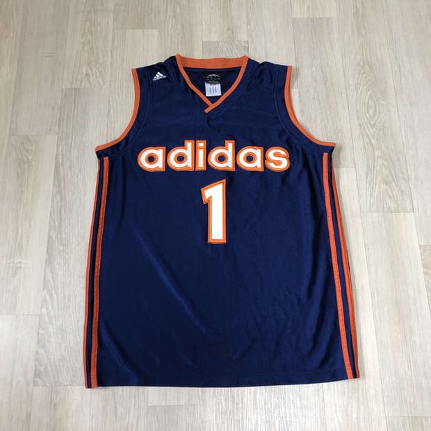 (95) 아디다스 adidas 베스킷볼 게이밍져지 네이비 오렌지 농구져지