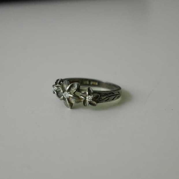 silver 925 flower ring