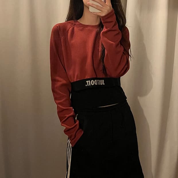 나이키 골지 크롭 롱슬리브