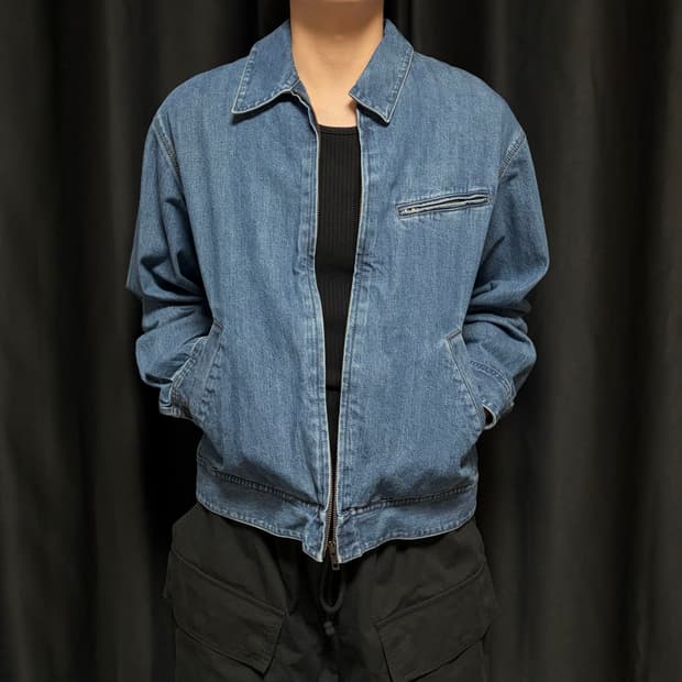 유니클로 데님 집업 블루종 L사이즈