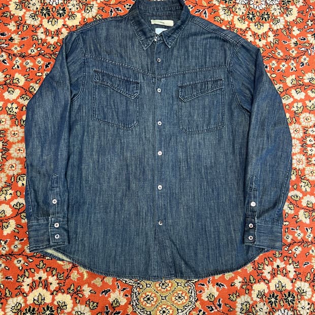 [XL] 시도 siiido 웨스턴 데님 셔츠 그린블루